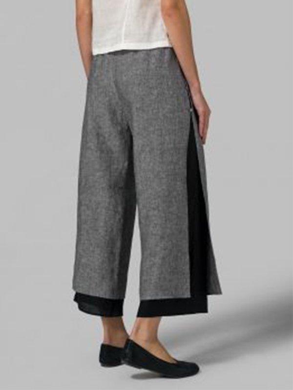 Women Casual Patchwork Pant Loose Pants