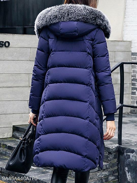 Women Hooded Quilted Longline Pocket Padded Coat