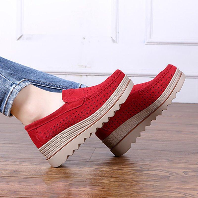 Women Flocking Creepers Casual Comfort Slip Slop Shoes