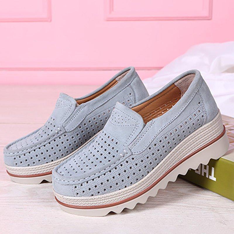 Women Flocking Creepers Casual Comfort Slip Slop Shoes