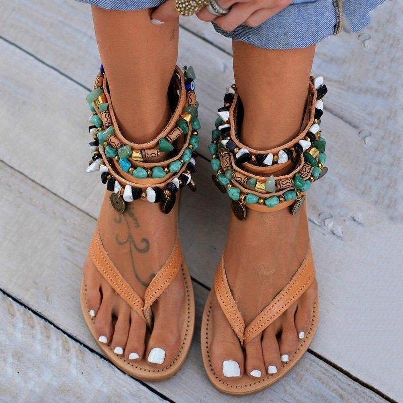 Women Flat Heel Gladiator Sandals