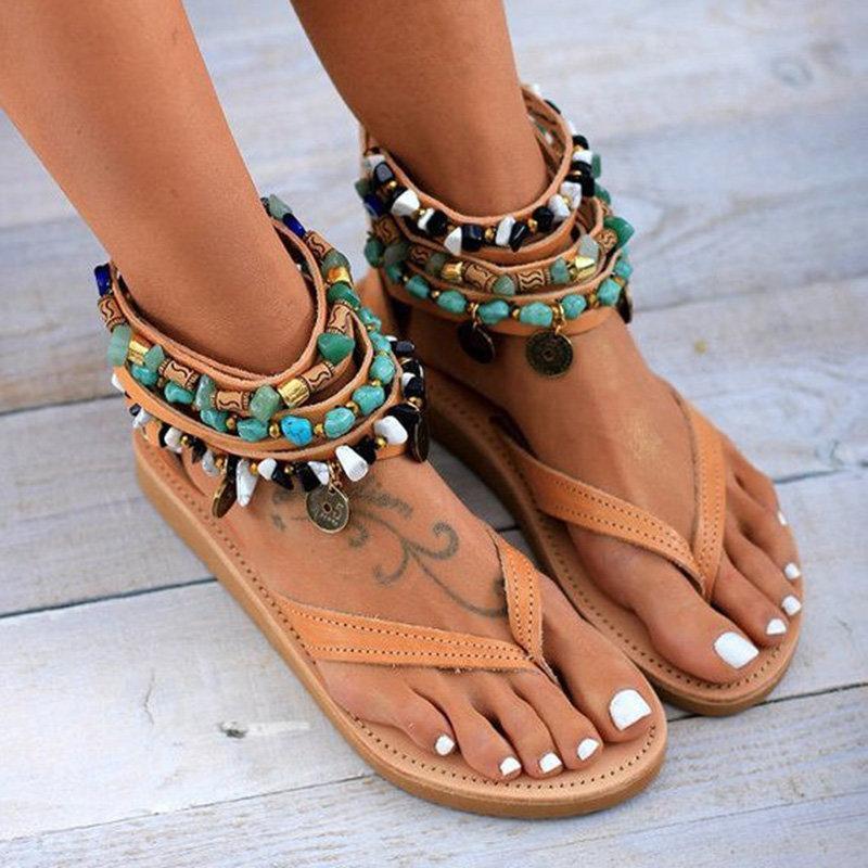 Women Flat Heel Gladiator Sandals