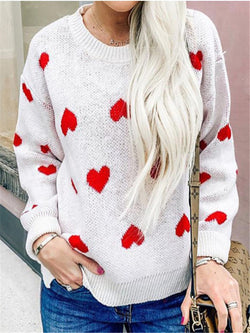 WOMEN KNITWEAR PULLOVER LONG SLEEVE CURLED SLEEVE SWEATER